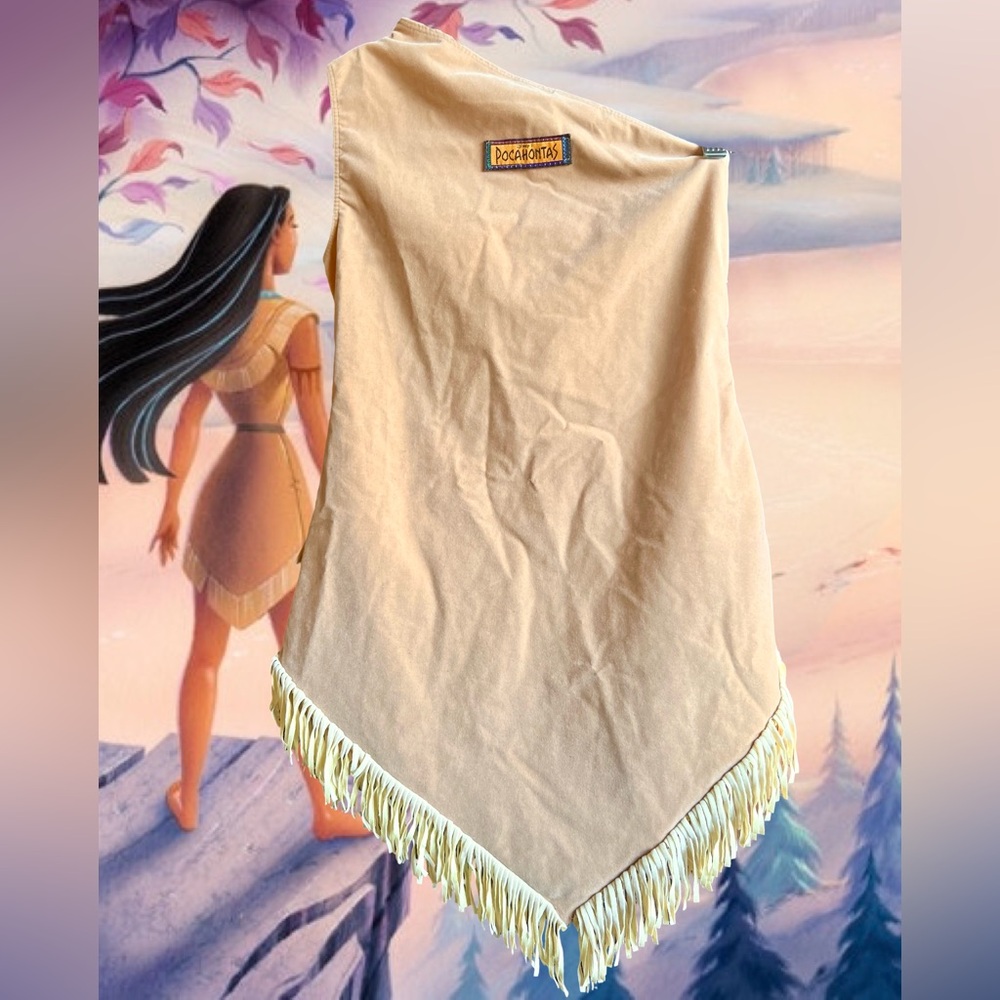 Disney Store Pocahontas Tan Fringe Costume Size 8-10 - Picture 2 of 4